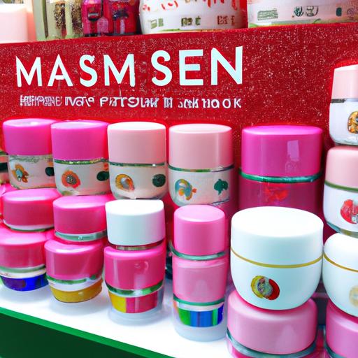 A wide variety of M Asam beauty products showcased at a local department store